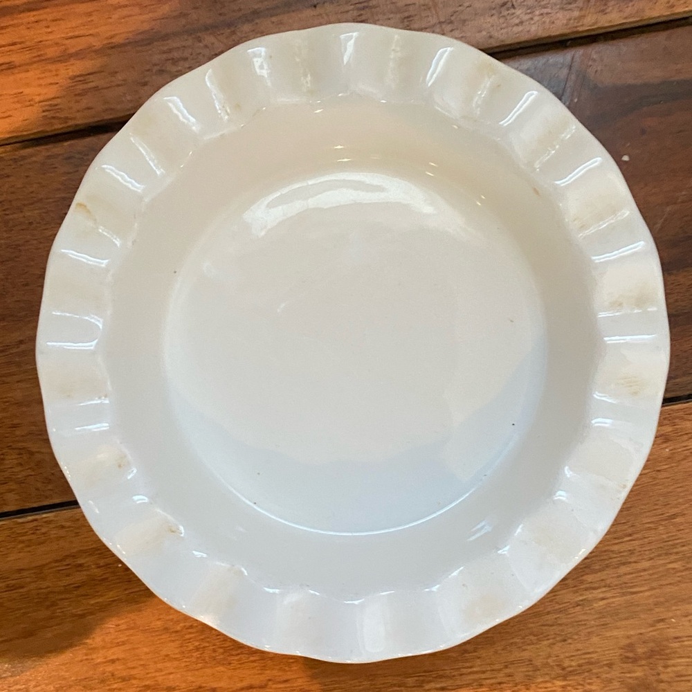 Mini White Ceramic bowl scalloped